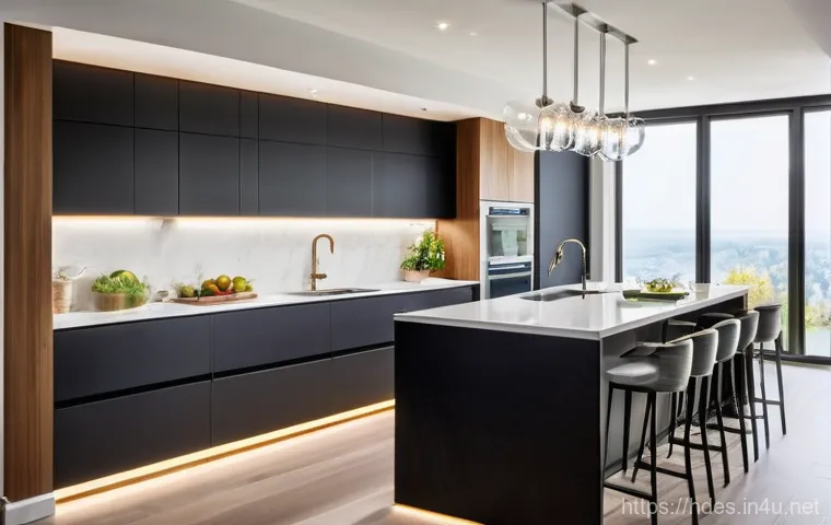 홈디자인 고객 관리 전략 - A bright and contemporary home office and living space. A male interior designer in his 40s, dressed...